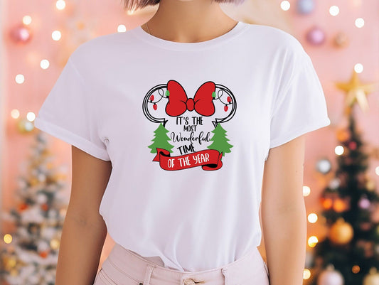 It's The Most Wonderful Tıme Of The Year Shirt, Christmas Minnie Ear Shirt, Disney Christmas Tee, Disnayland Tour T-Shirt, Matching Tour Tee