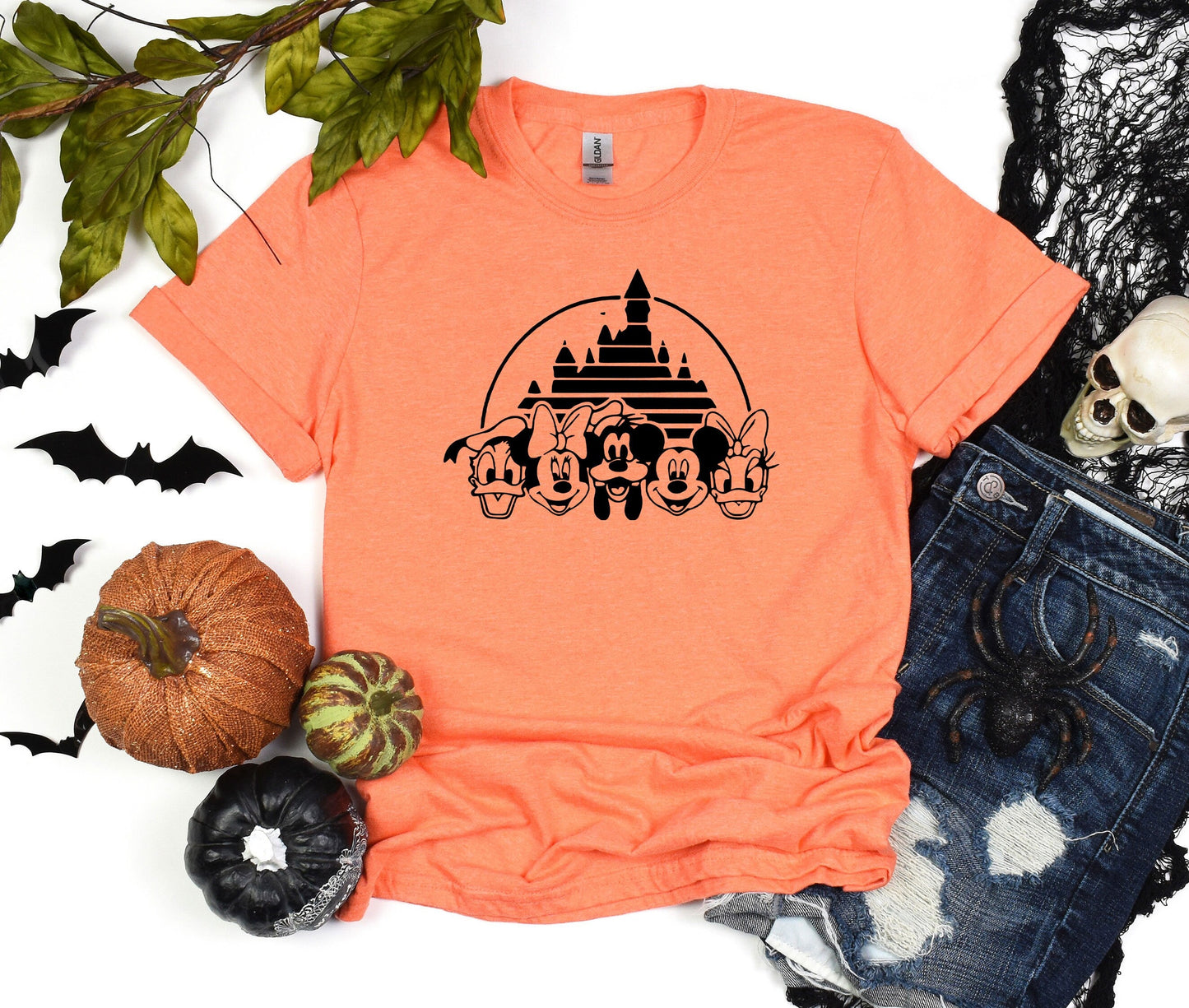 Disney Castle Silhouette T-Shirt, Disney Halloween Shirt, Disney Shirt, Halloween Castle Shirt, Mickey Minnie and Friends, Matching Shirt