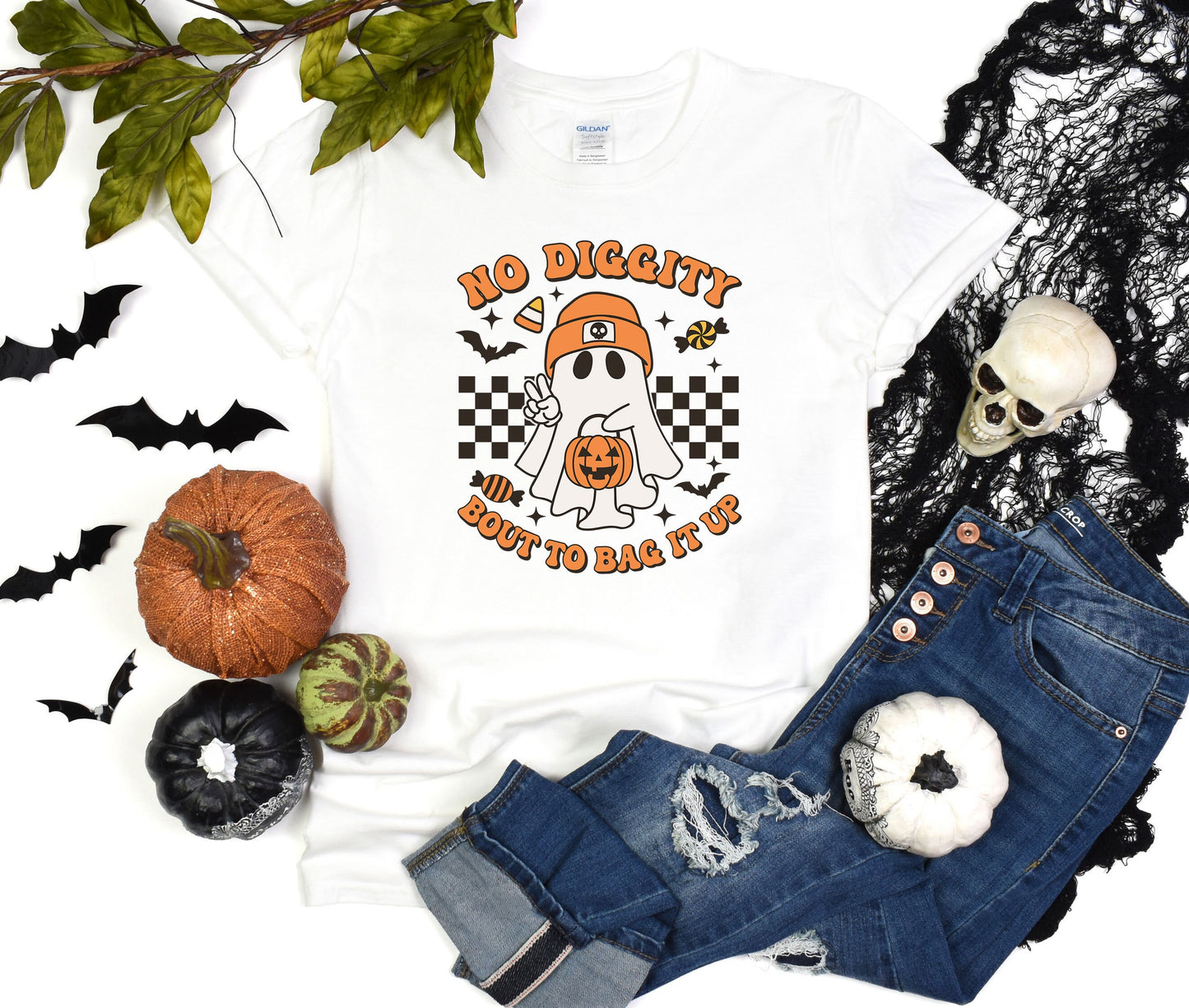 No Diggity Bout to Bag it up Custom Halloween T-Shirt, Comfort Halloween Tee, Team Halloween  Shirt, Retro Halloween Shirt, Halloween Gift