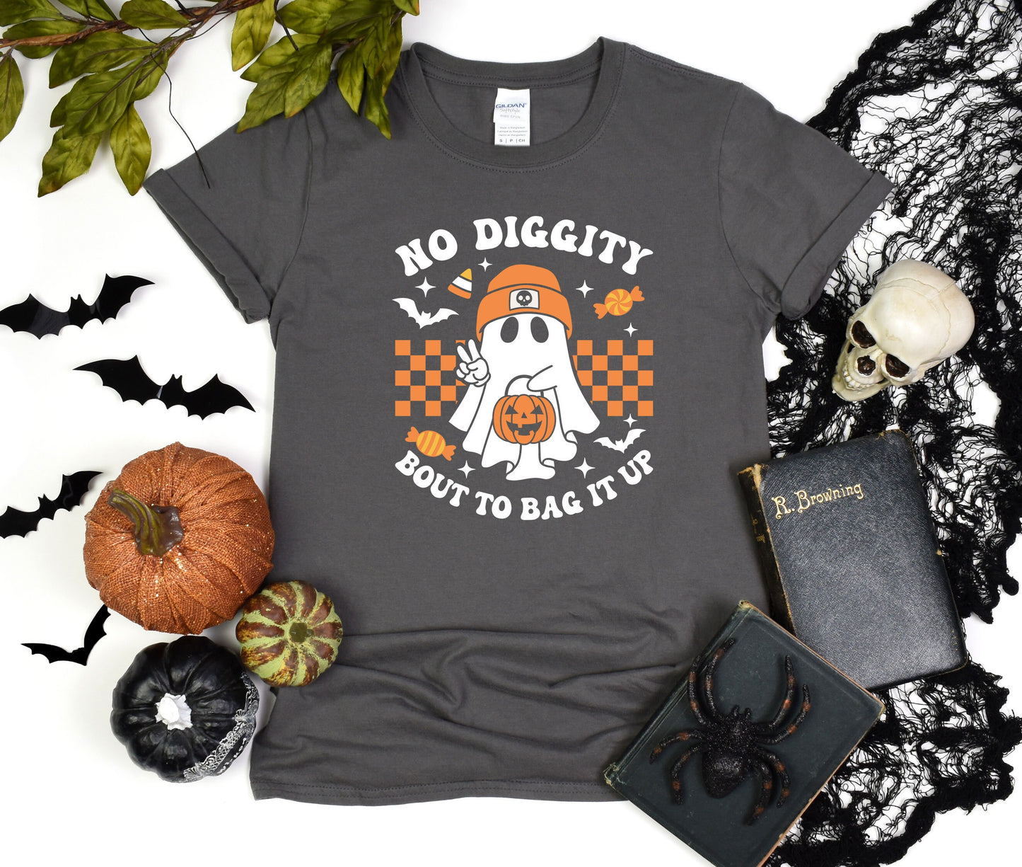 No Diggity Bout to Bag it up Custom Halloween T-Shirt, Comfort Halloween Tee, Team Halloween  Shirt, Retro Halloween Shirt, Halloween Gift