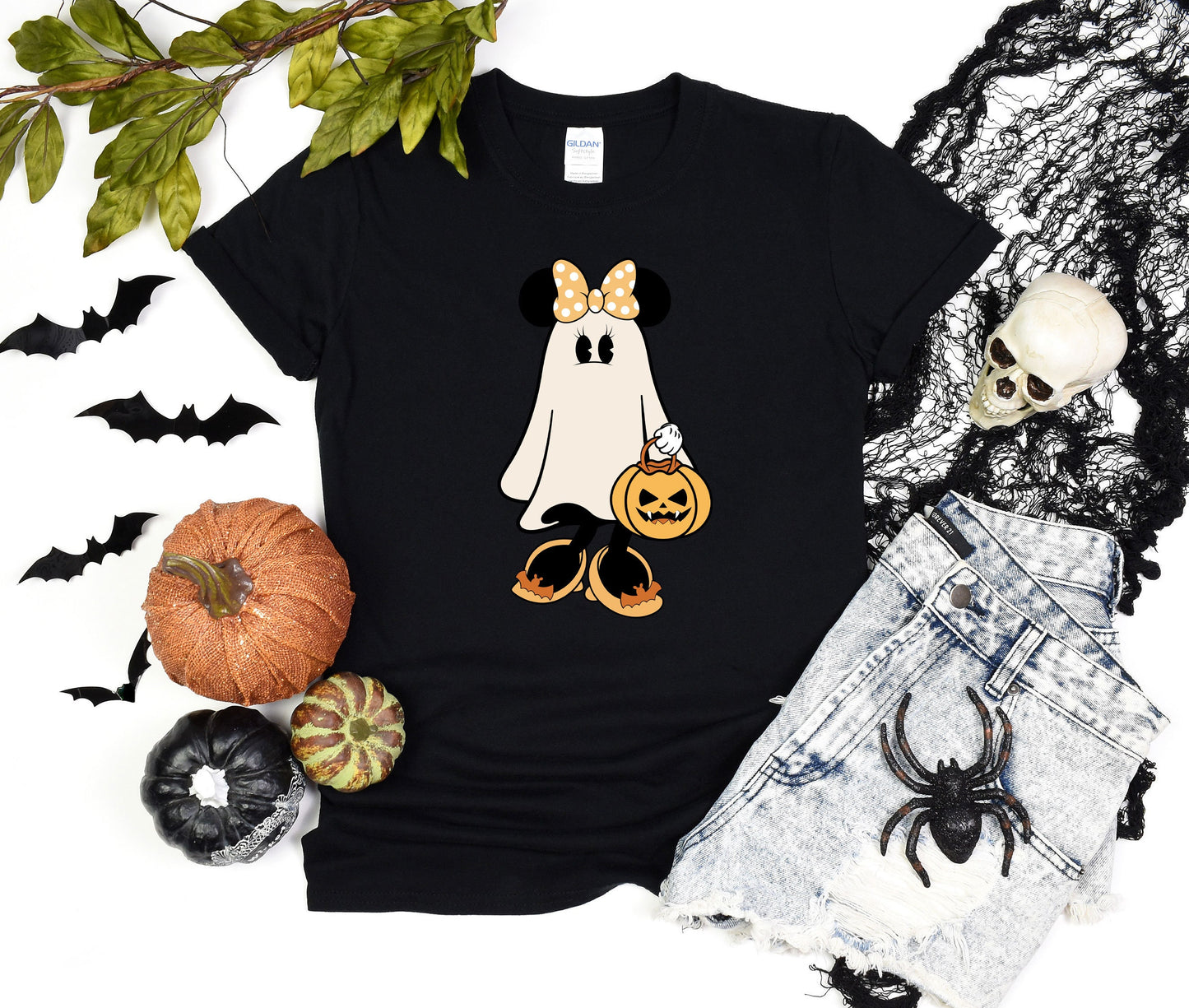 Minnie Ghost Halloween Shirt, Disney Retro Minnie Spooky Season Tee, Minnie's Not So Scary Halloween T-Shirt, Halloween Gift Pumpkin Shirt