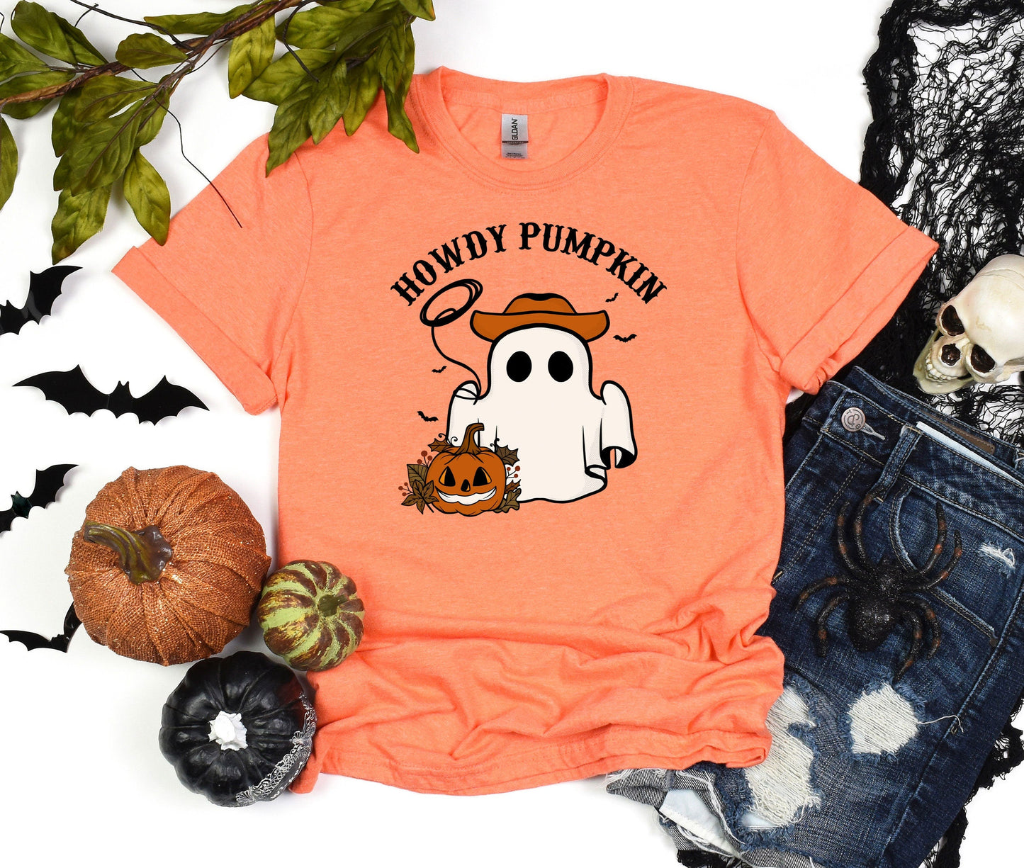 Howdy Pumpkin Country Shirt, Cowboy Ghost Tshirt, Western Halloween Shirt, Cute Spooky Shirt, Cowgirl Halloween, Halloween pumpkin Tee