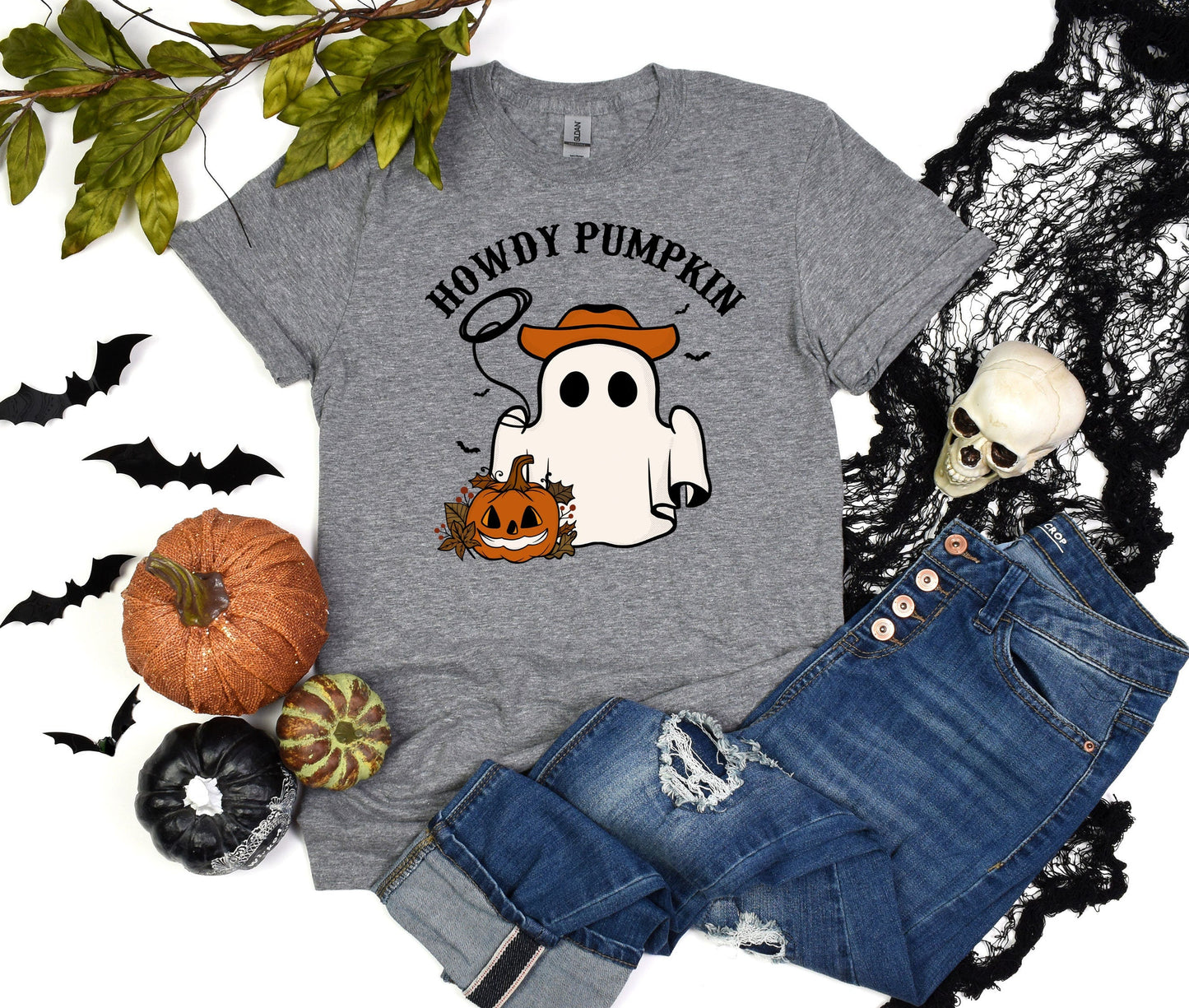 Howdy Pumpkin Country Shirt, Cowboy Ghost Tshirt, Western Halloween Shirt, Cute Spooky Shirt, Cowgirl Halloween, Halloween pumpkin Tee