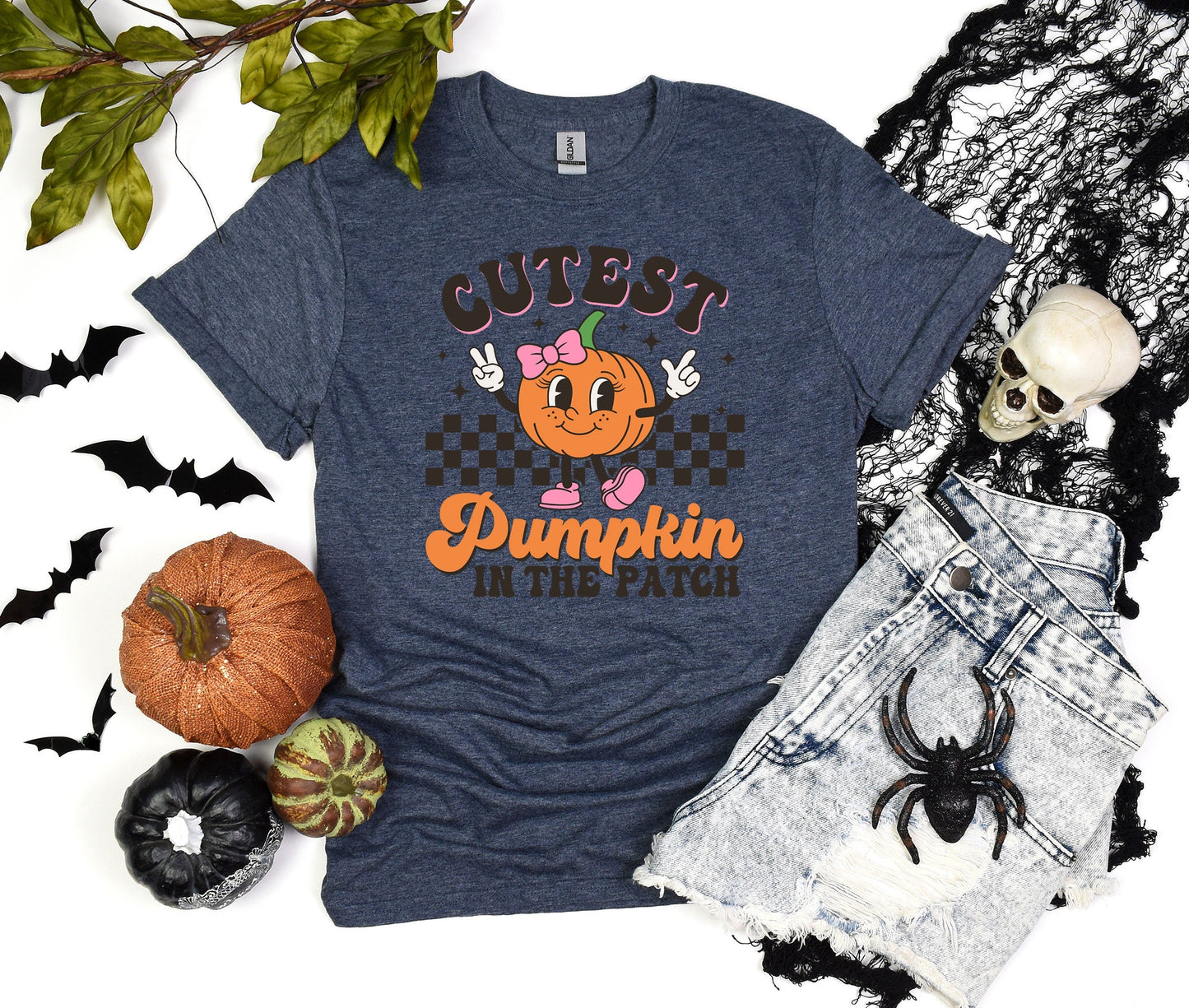 Cutest Pumpkin in the patch Halloween Tee, Teacher Gift Shirt, Gift For Her, Vintage Pumpkins spices season T-shirt, Cute Fall Race Shirt