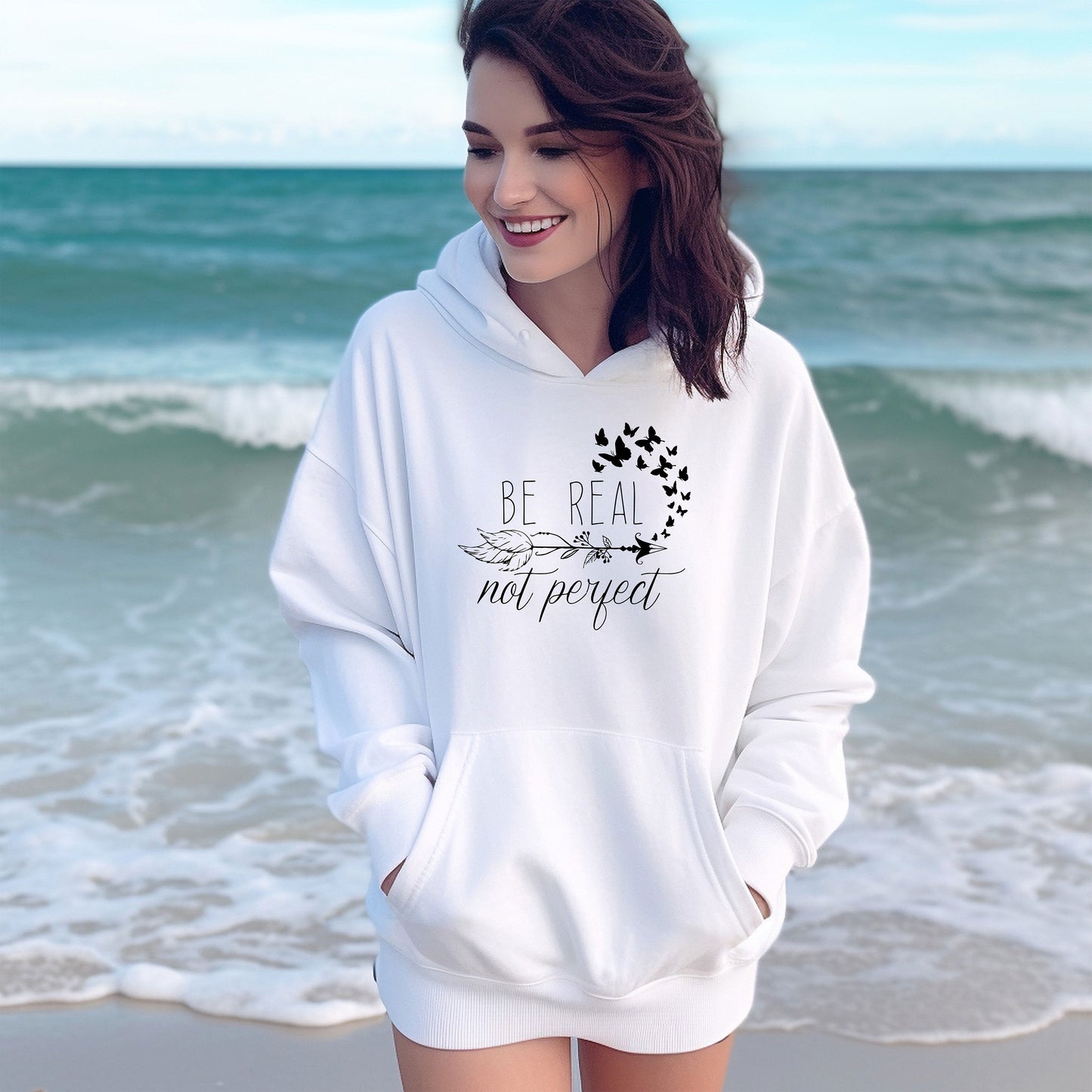 Be Real Not Perfect Sweatshirt and Hoodie, Retro Motivational Sweatshirt, Vintage Meditation Sweatshirt, Mental Health Shirt, Cute sweat