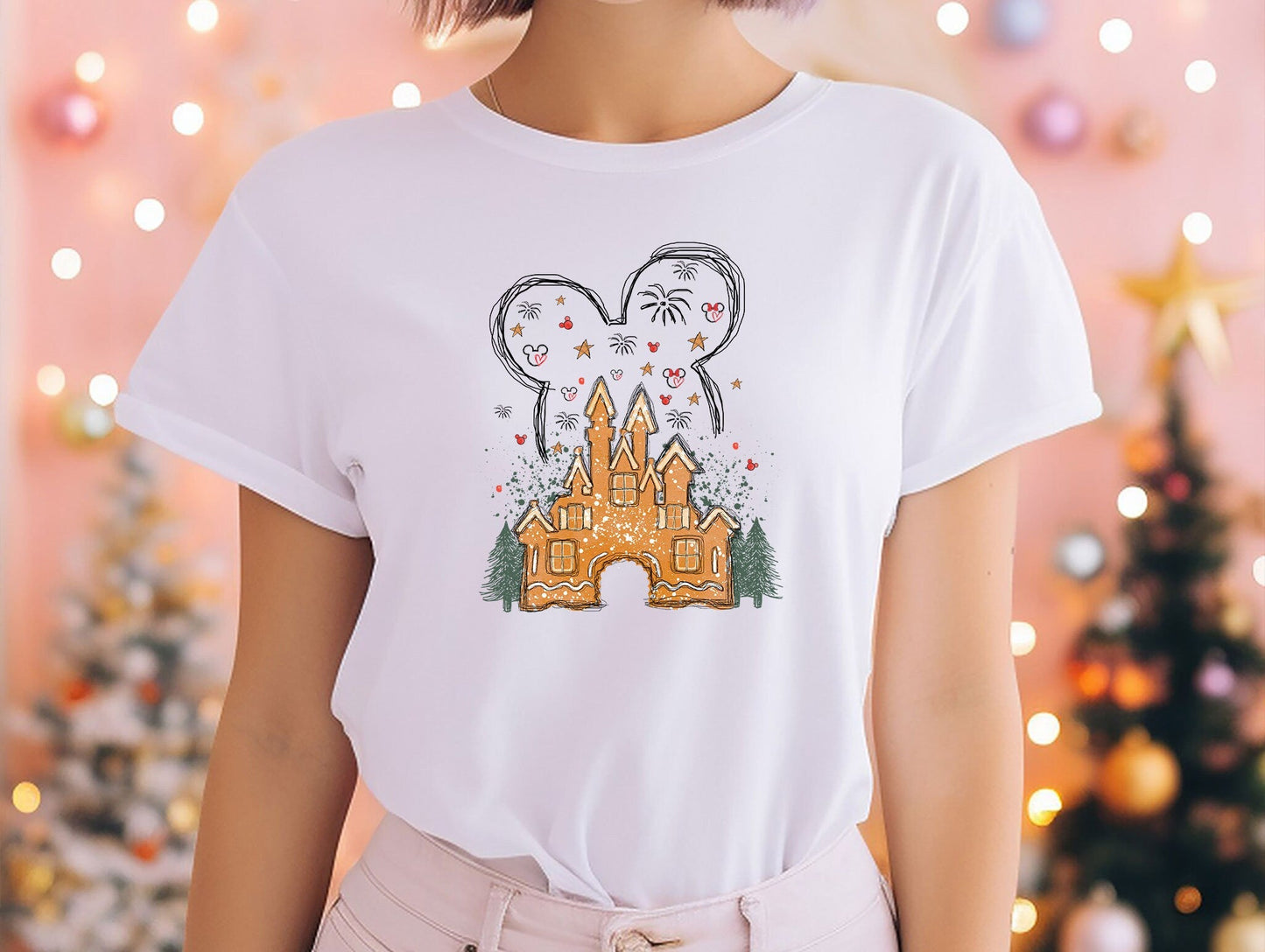 Disney Gingerbread Castle Shirt, Disney Christmas T-Shirt, Christmas Castle Shirt, Disney Christmas Family Shirt, Minnie Christmas Tee Gift