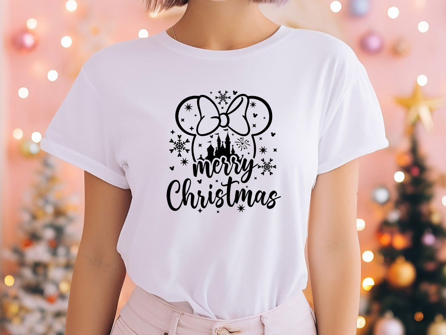 Disney Merry Christmas T-Shirt, Minnie Christmas Shirt, Disney Christmas Shirt, Disney Matching Family Tee, Christmas Disney Couple Shirt