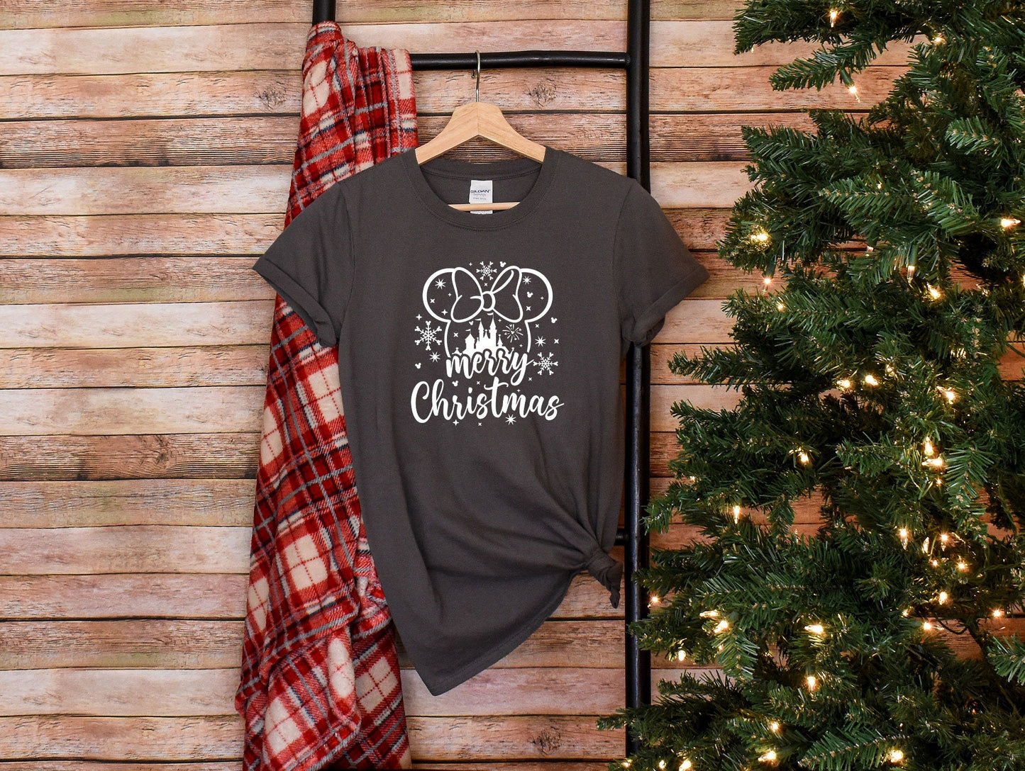 Disney Merry Christmas T-Shirt, Minnie Christmas Shirt, Disney Christmas Shirt, Disney Matching Family Tee, Christmas Disney Couple Shirt