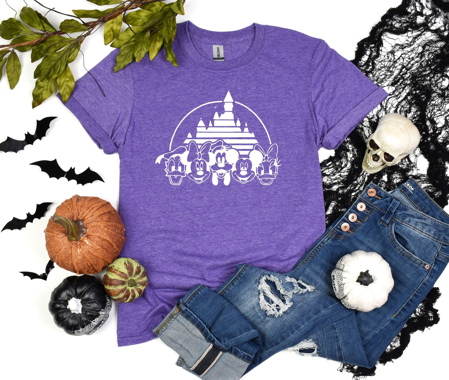 Disney Castle Silhouette T-Shirt, Disney Halloween Shirt, Disney Shirt, Halloween Castle Shirt, Mickey Minnie and Friends, Matching Shirt