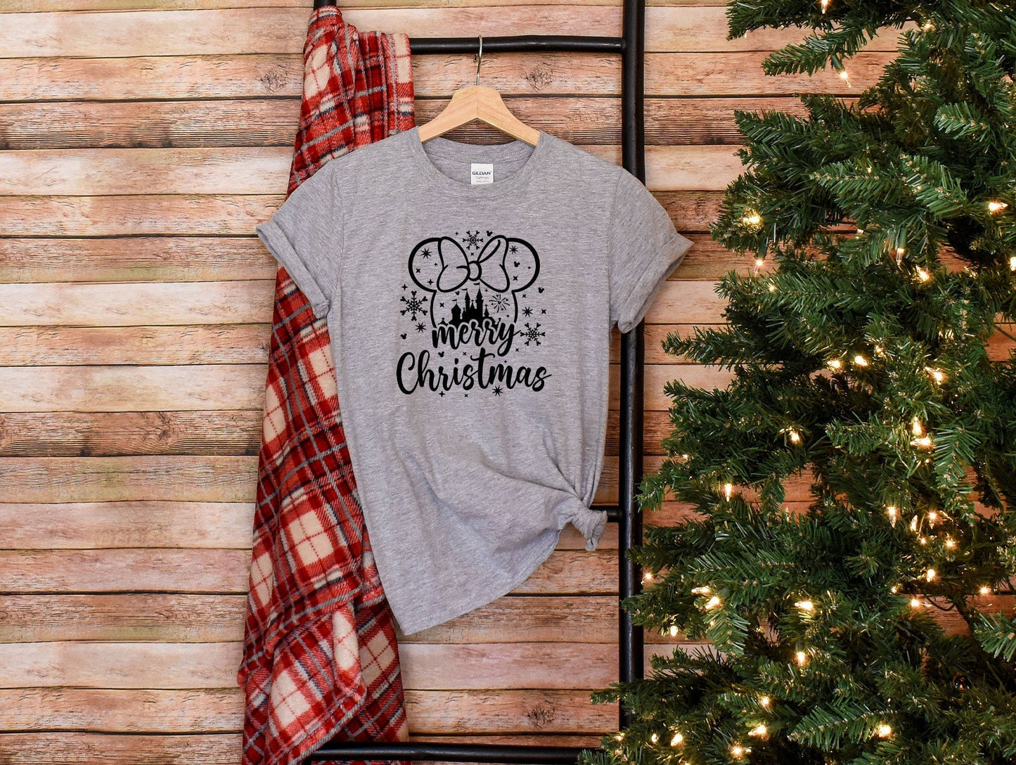 Disney Merry Christmas T-Shirt, Minnie Christmas Shirt, Disney Christmas Shirt, Disney Matching Family Tee, Christmas Disney Couple Shirt